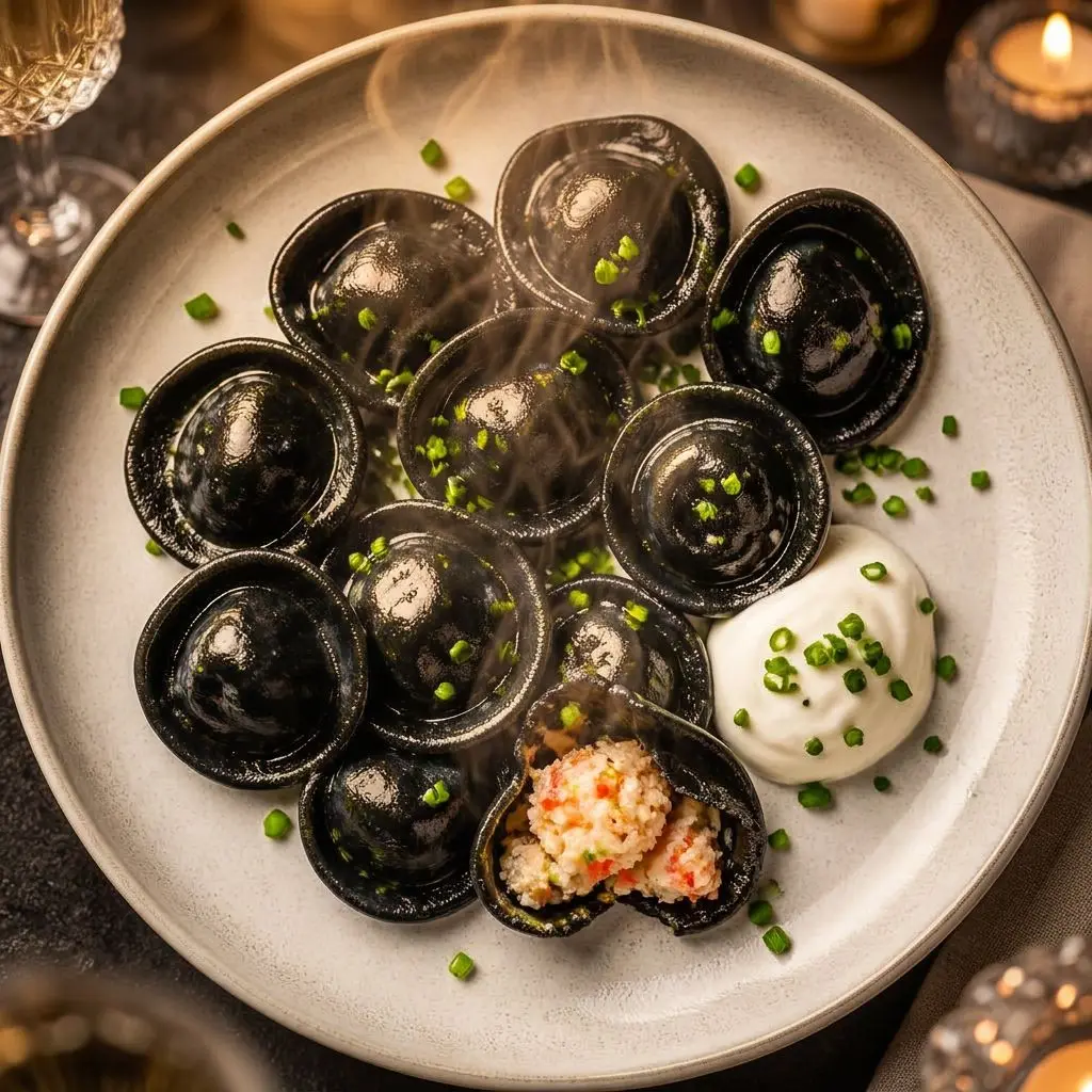 Чёрные пельмени с крабом, 300 г — пельмени ручной лепки, MaxFish Ростов